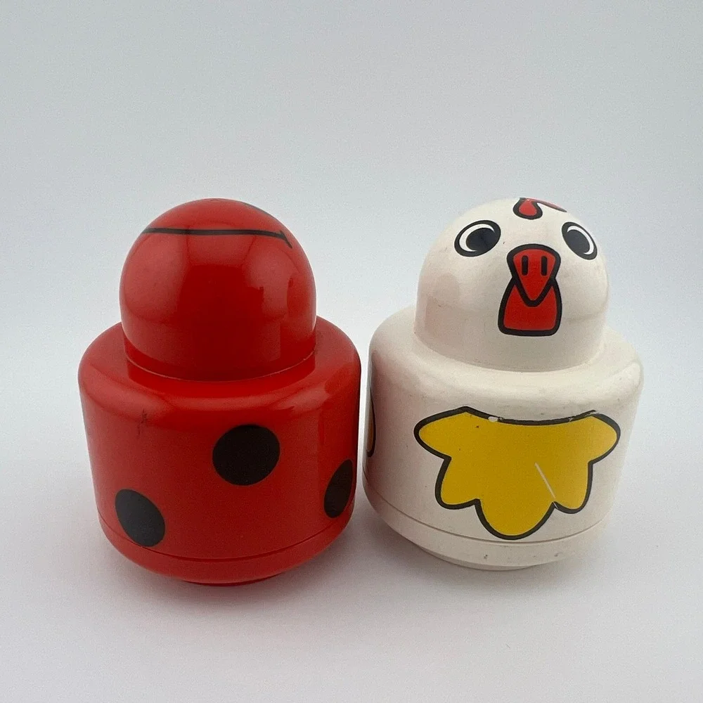 Vintage LEGO Primo Rattles Ladybug & Chicken Baby Toy Set 1990s